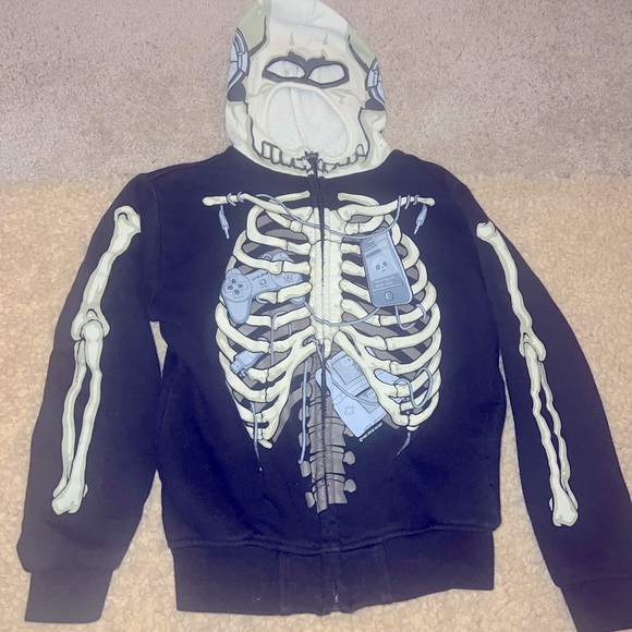 Four seasons design skeleton mask hoodie boys size small (4) - Picture 1 of 6
